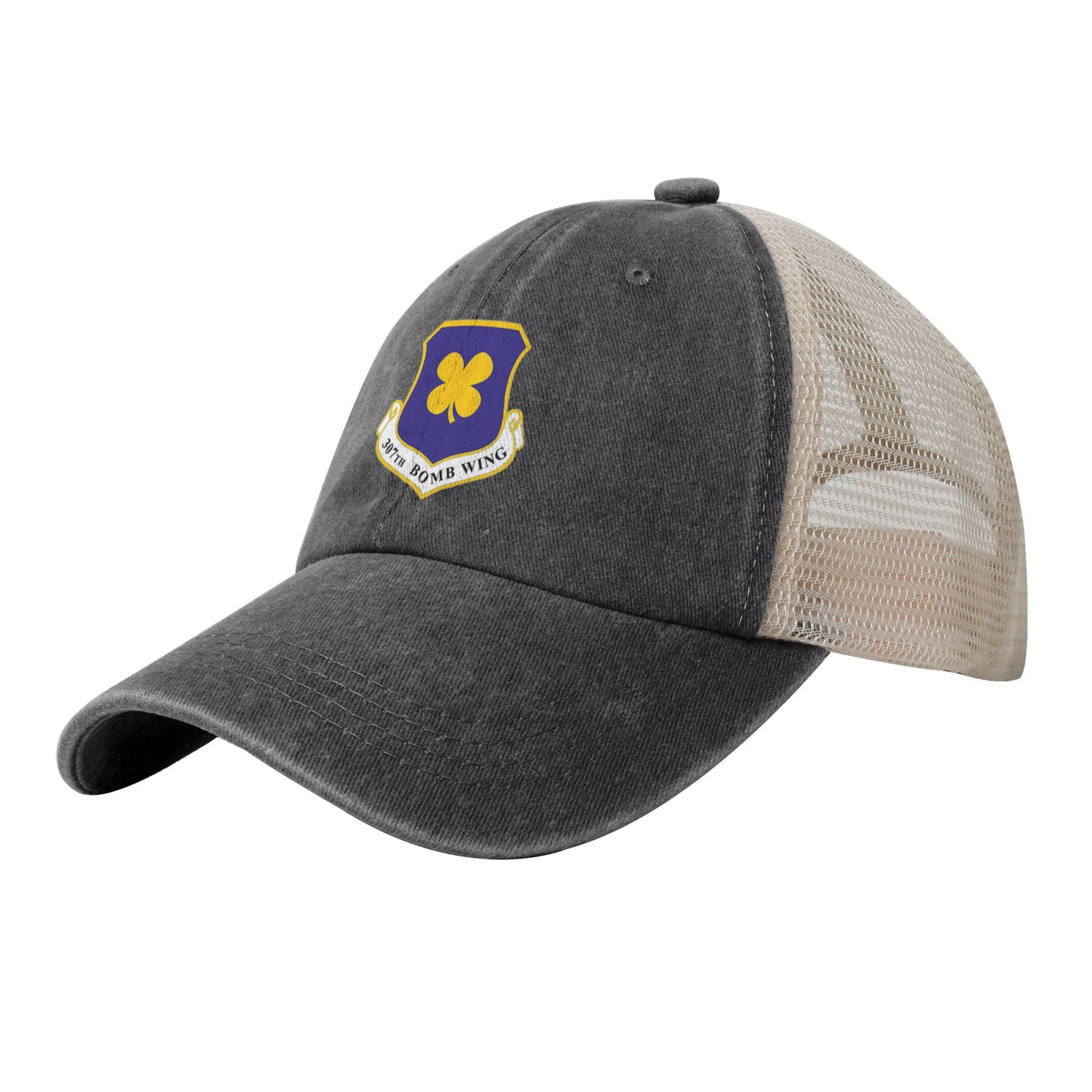 307th Bomb Wing Patch 2011 Printed unisex baseball cap adjustable grid baseball cap veteran gift