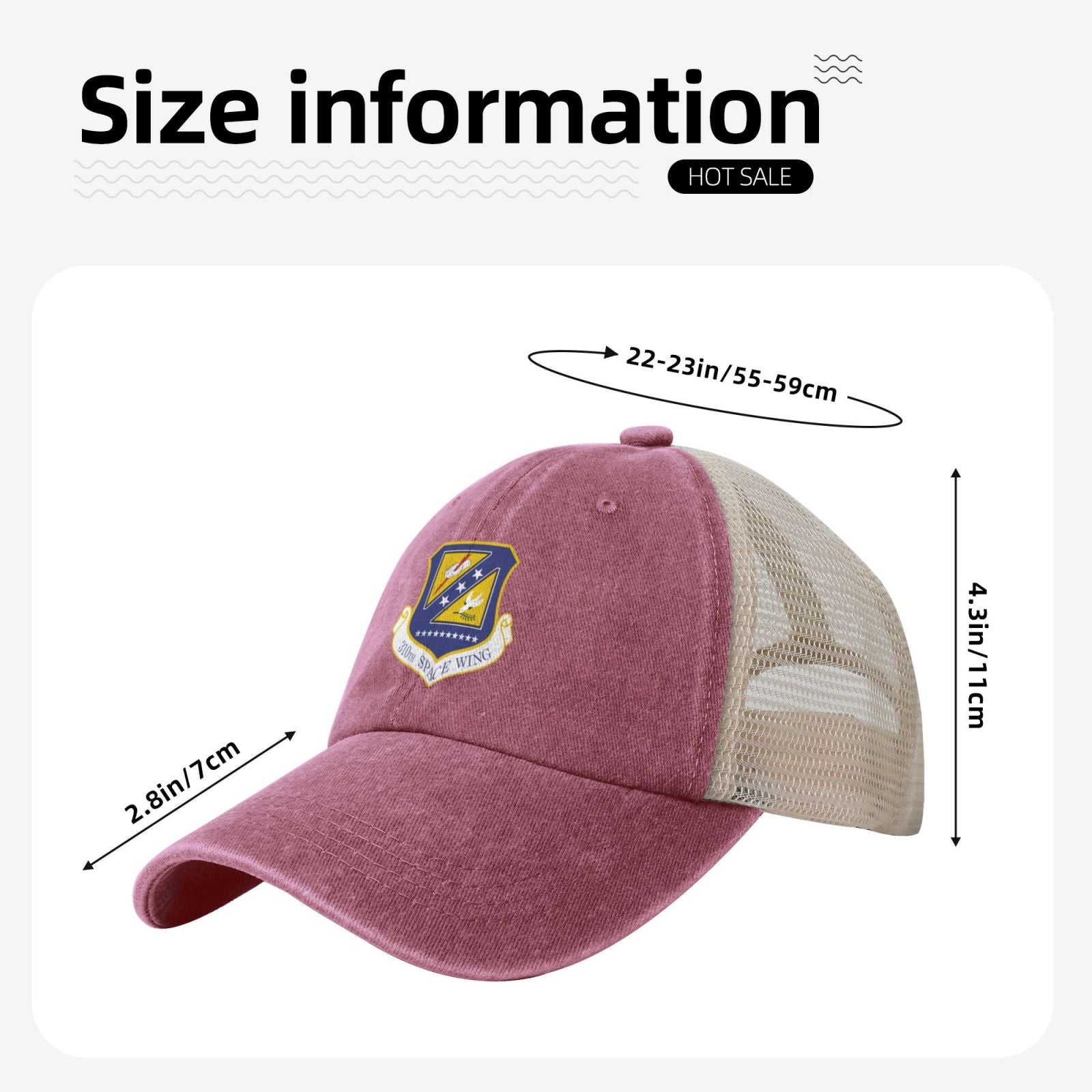 310th Space Wing Printed unisex baseball cap adjustable grid baseball cap veteran gift