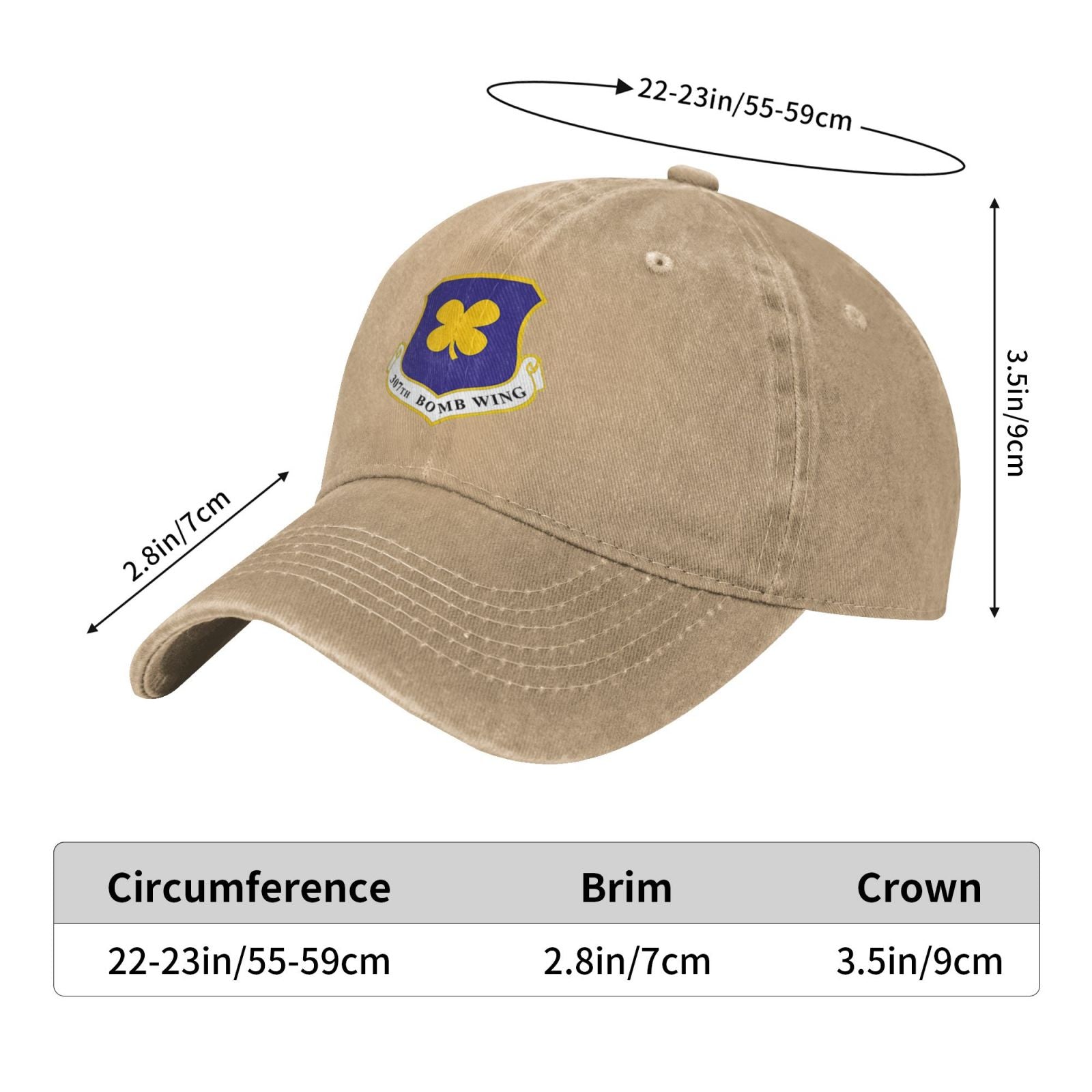 307th Bomb Wing Patch 2011 Printing unisex baseball cap adjustable cap veteran gift