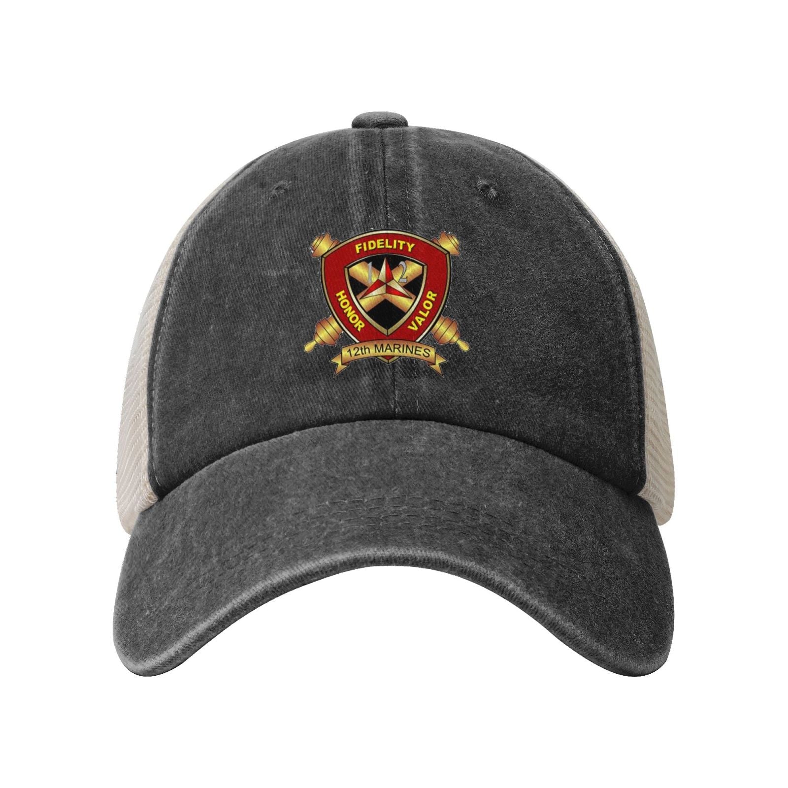 12th Marines Printed unisex baseball cap adjustable grid baseball cap veteran gift