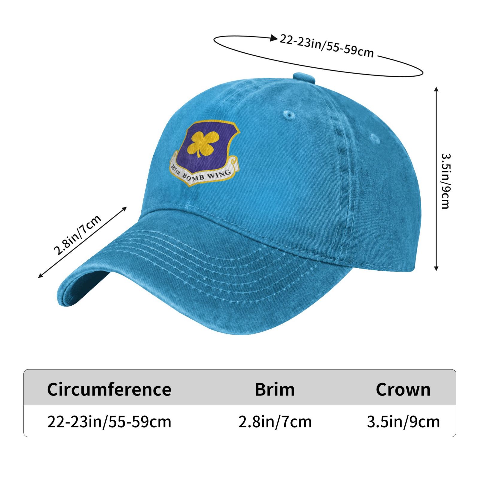 307th Bomb Wing Patch 2011 Printing unisex baseball cap adjustable cap veteran gift