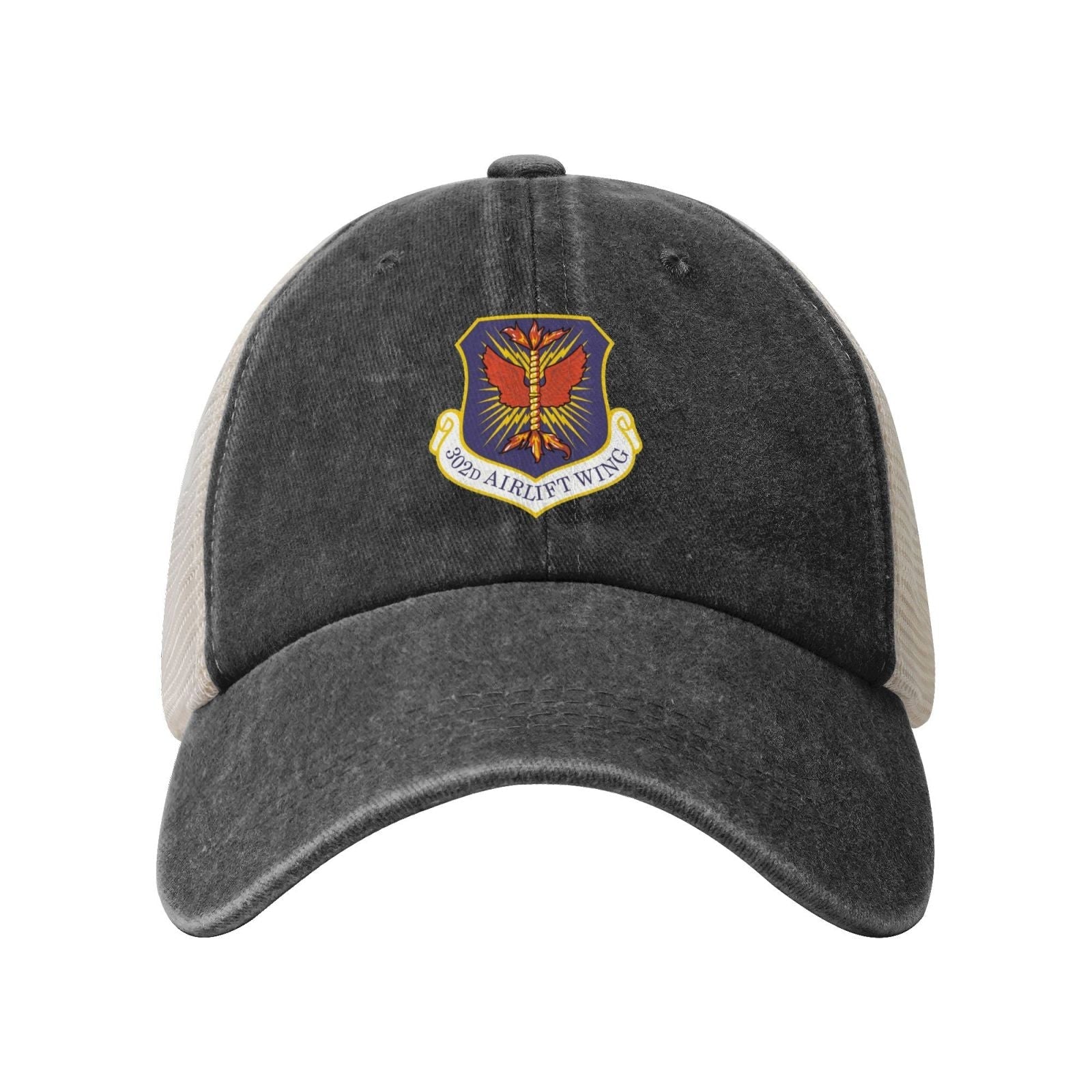 302d Airlift Wing Printed unisex baseball cap adjustable grid baseball cap veteran gift