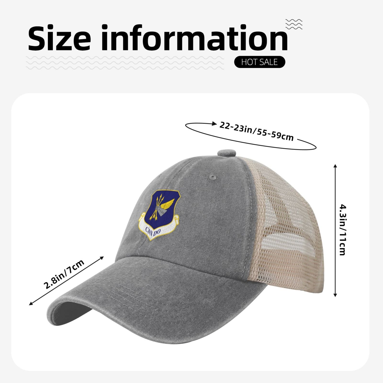 305th Air Mobility Wing Printed unisex baseball cap adjustable grid baseball cap veteran gift