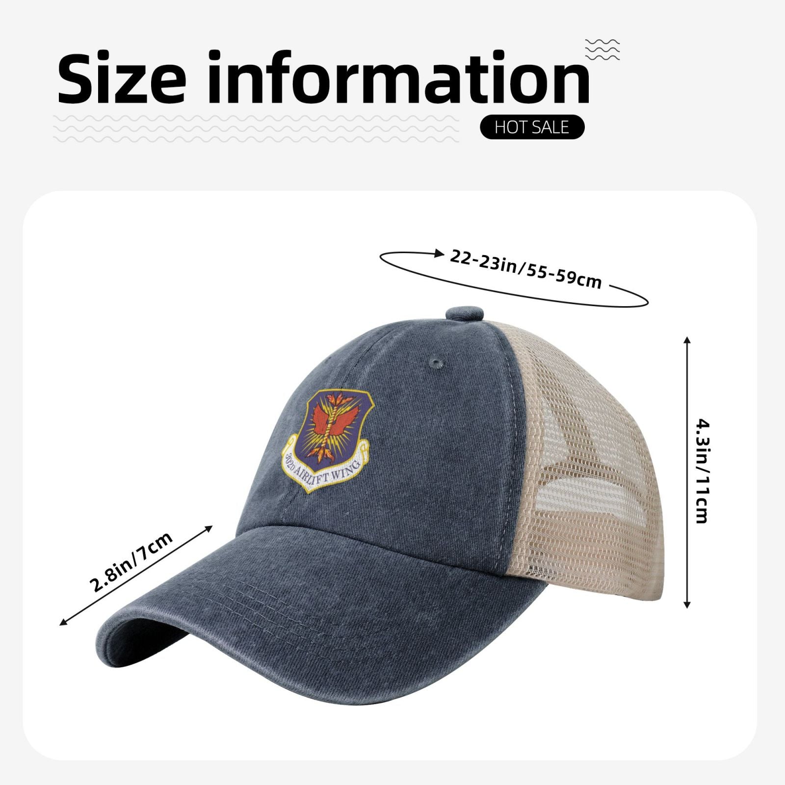 302d Airlift Wing Printed unisex baseball cap adjustable grid baseball cap veteran gift