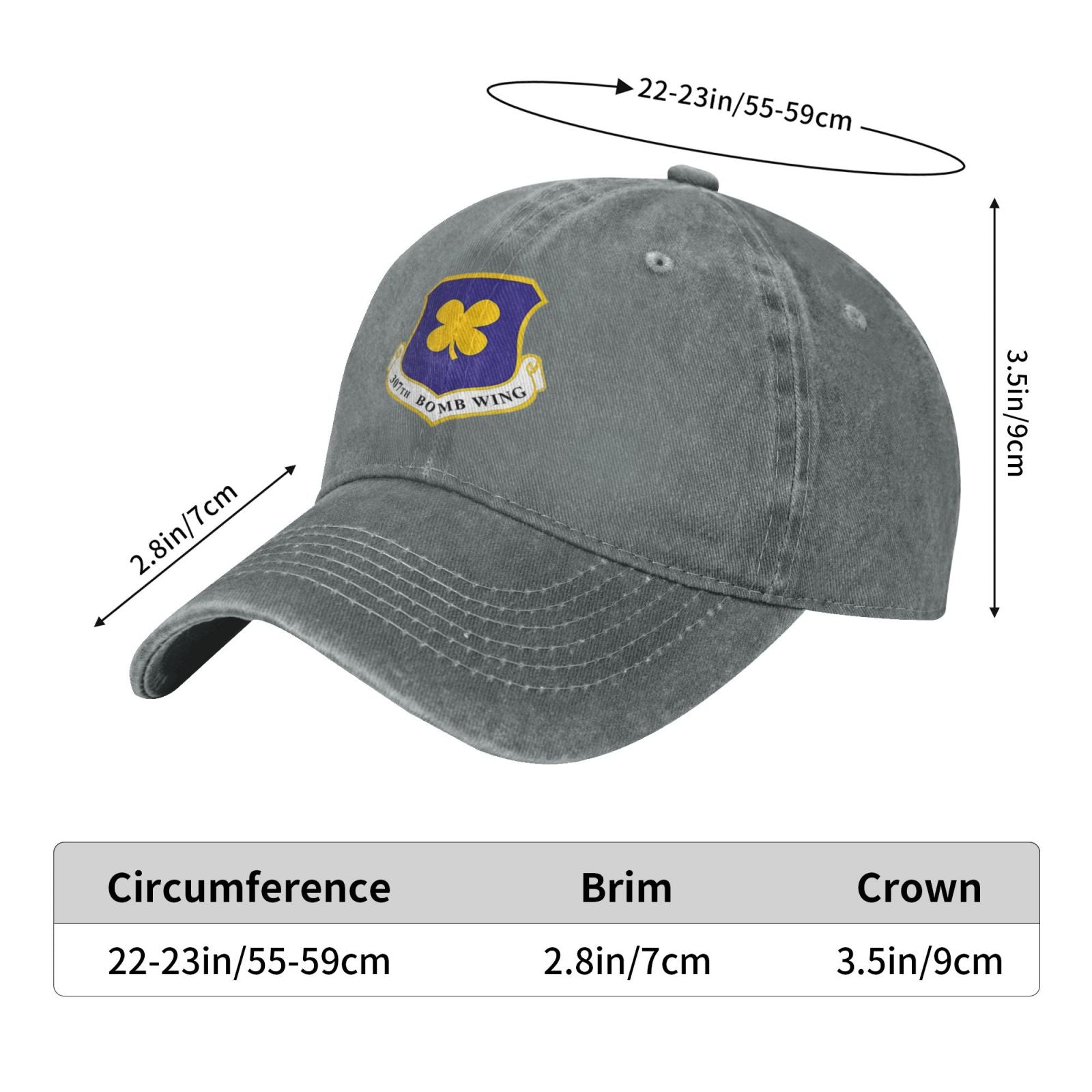 307th Bomb Wing Patch 2011 Printing unisex baseball cap adjustable cap veteran gift