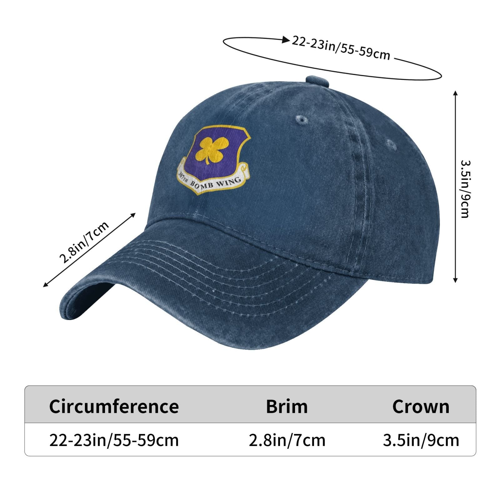 307th Bomb Wing Patch 2011 Printing unisex baseball cap adjustable cap veteran gift