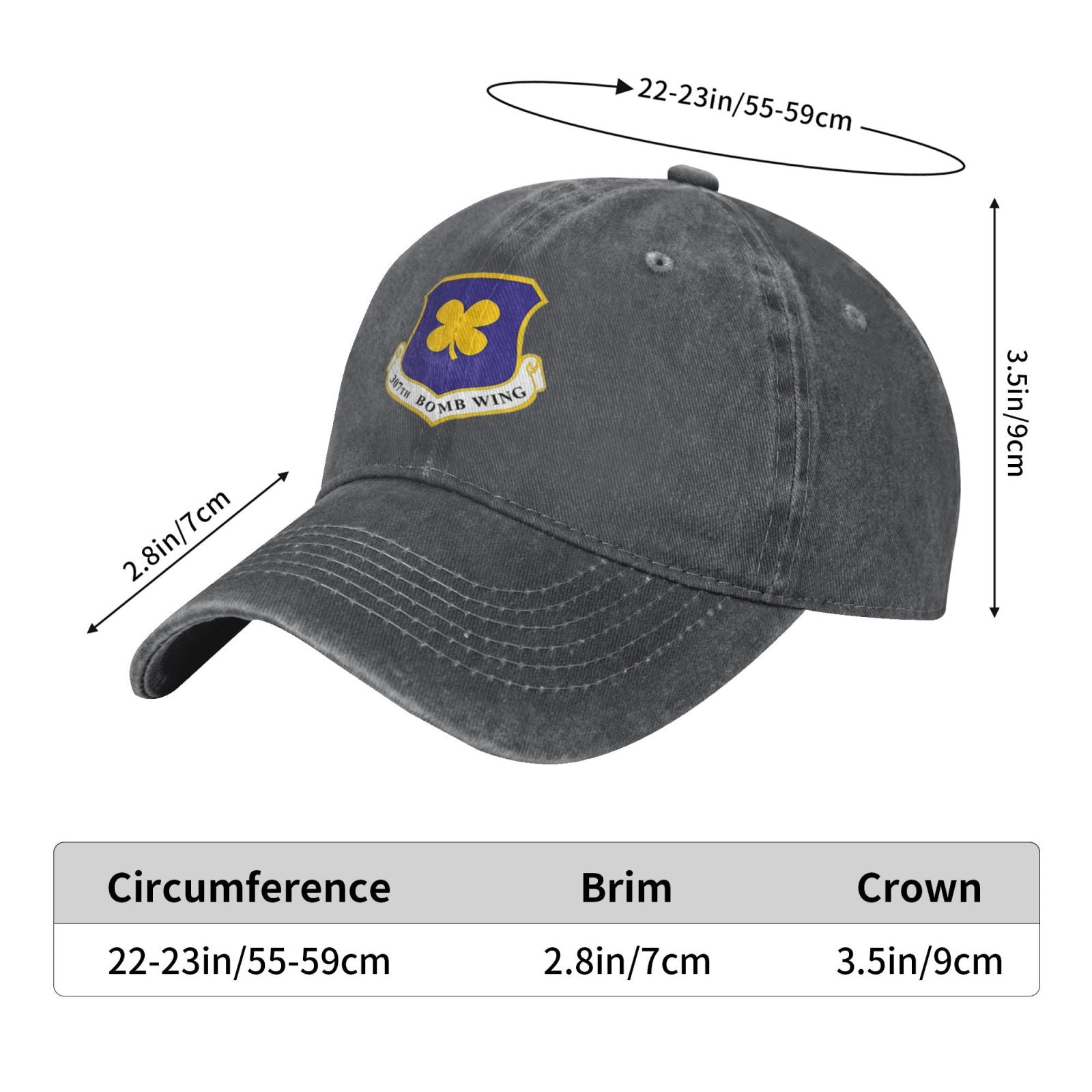 307th Bomb Wing Patch 2011 Printing unisex baseball cap adjustable cap veteran gift
