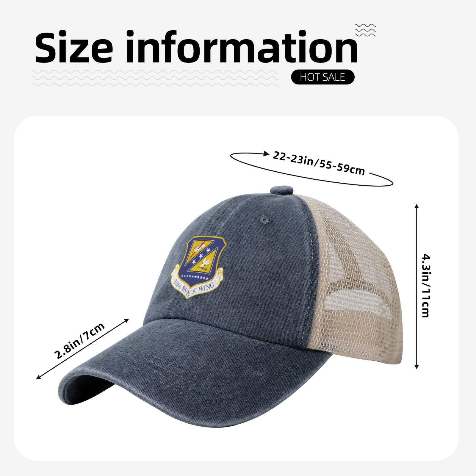 310th Space Wing Printed unisex baseball cap adjustable grid baseball cap veteran gift