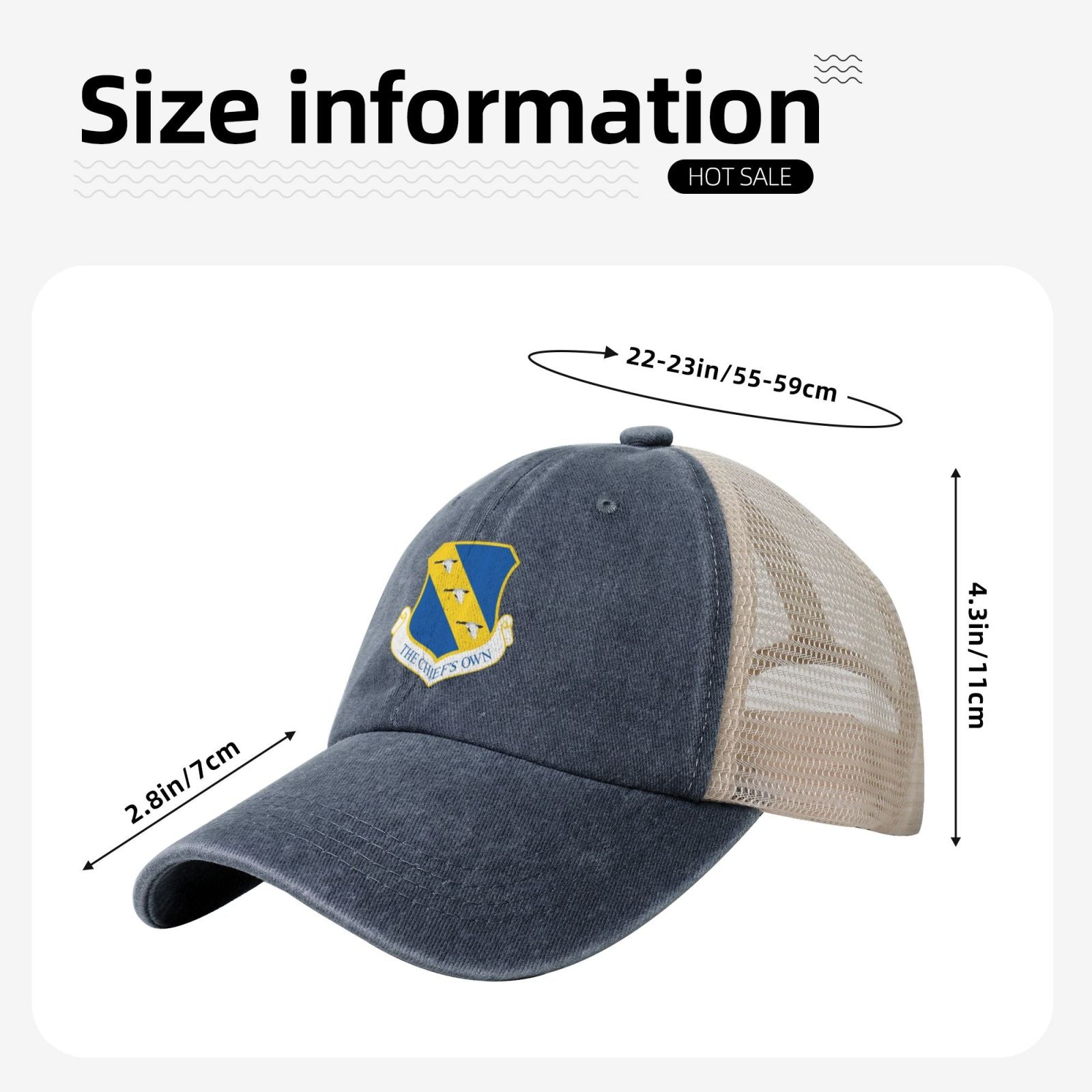 11th Wing Printed unisex baseball cap adjustable grid baseball cap veteran gift